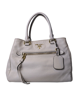 Convertible Shoulder Bag, Vitello Phenix Leather, White MIR / 158 , Strap